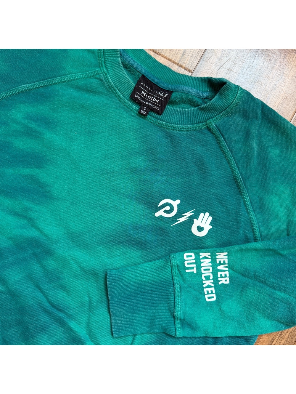 Spiritual Gangster Peloton Kendall Toole Sweatshirt Small Green Tie Dye Crewneck